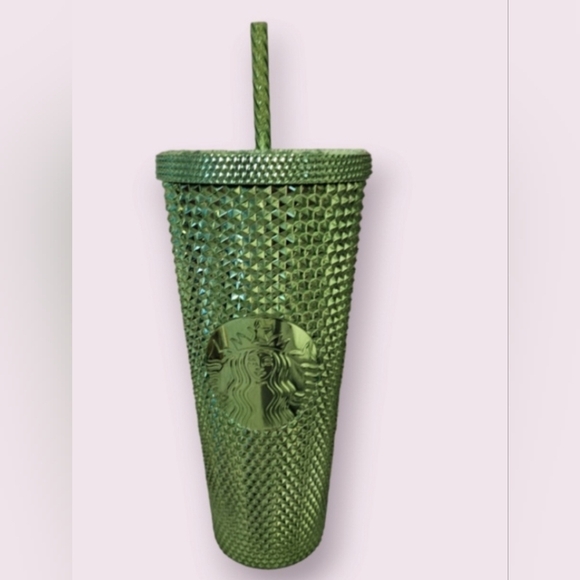 Starbucks Studded 2023 Tumbler with Straw, Green Metallic 24 Fl Oz New - Picture 5 of 8